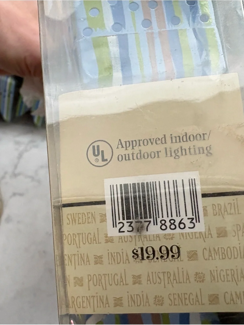 3 new sets Cost Plus World Market Cabana String Lights – Cool Stripes Blue/Green